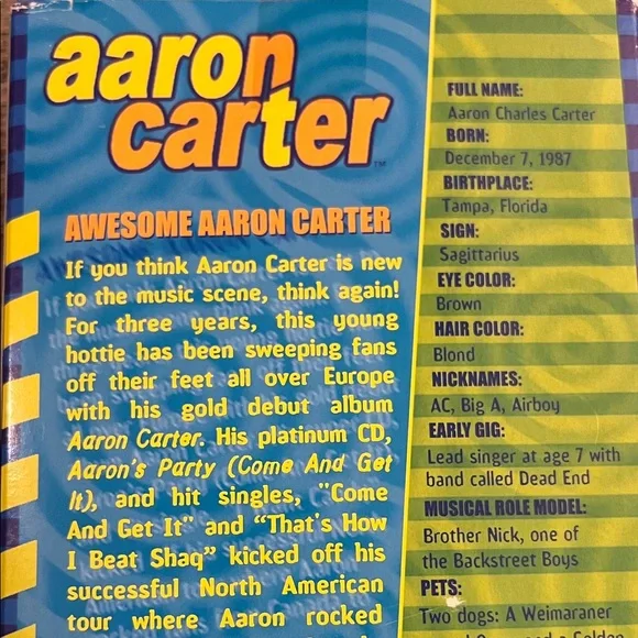 VTG 2001 Aaron Carter Barbie Doll play along edition in Yellow and Purple Outfit - Picture 4 of 5